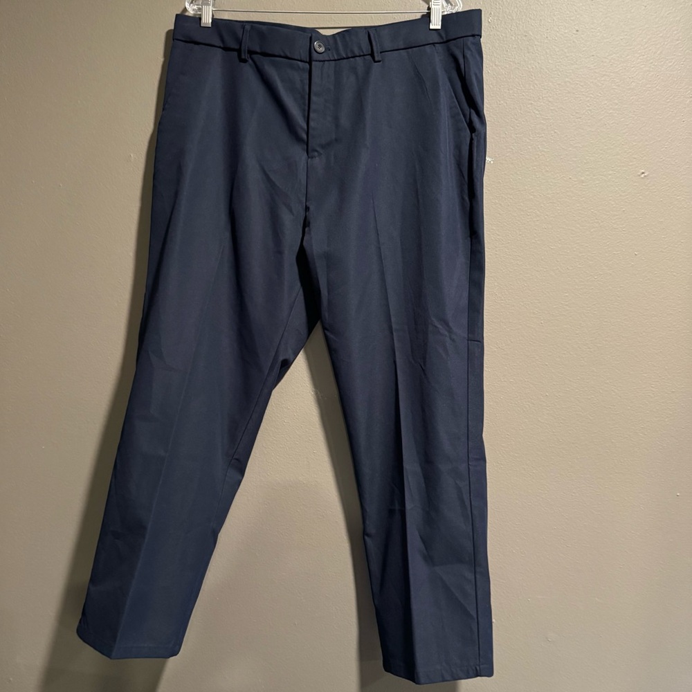 Plaid & Plain Straight Men's Navy Dress Career Pants Size 40W 28L